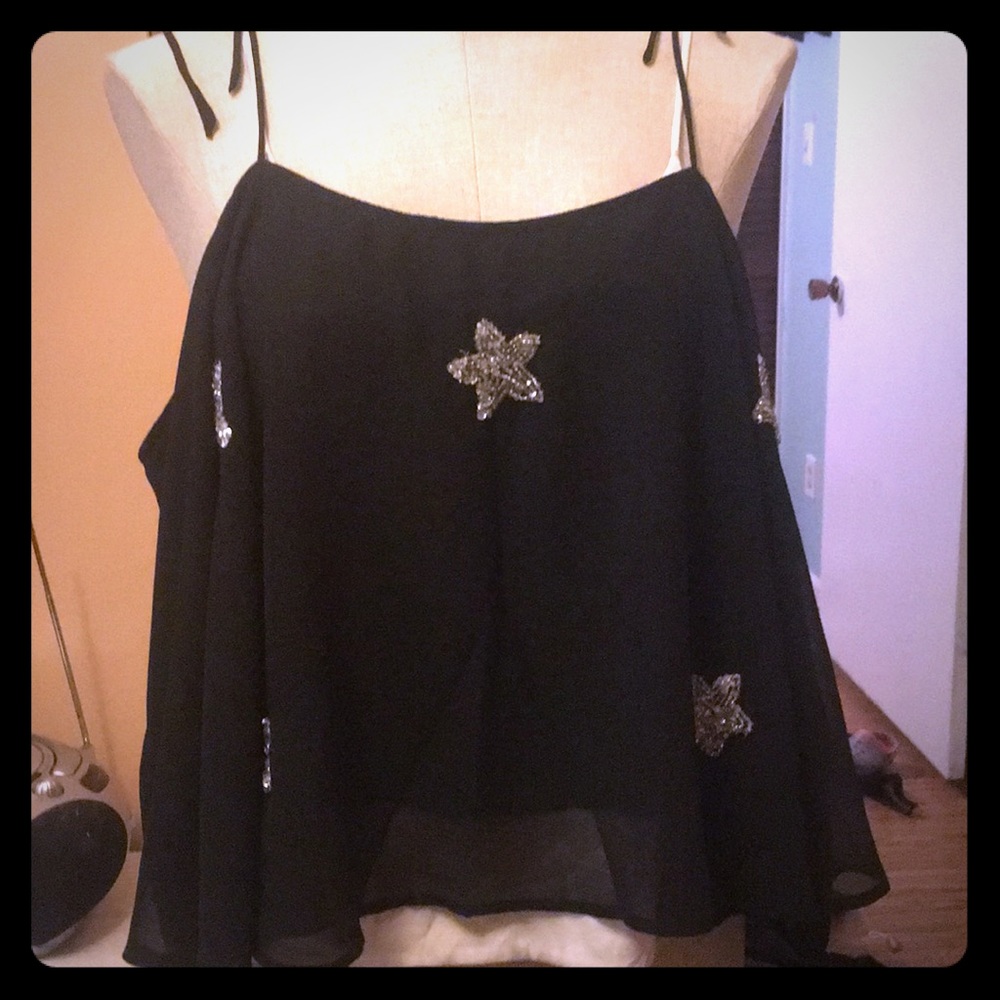 H &M sheer black spaghetti strap baby doll tank ⭐️